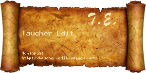 Taucher Edit névjegykártya